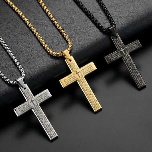 Lords Prayer Cross Necklace