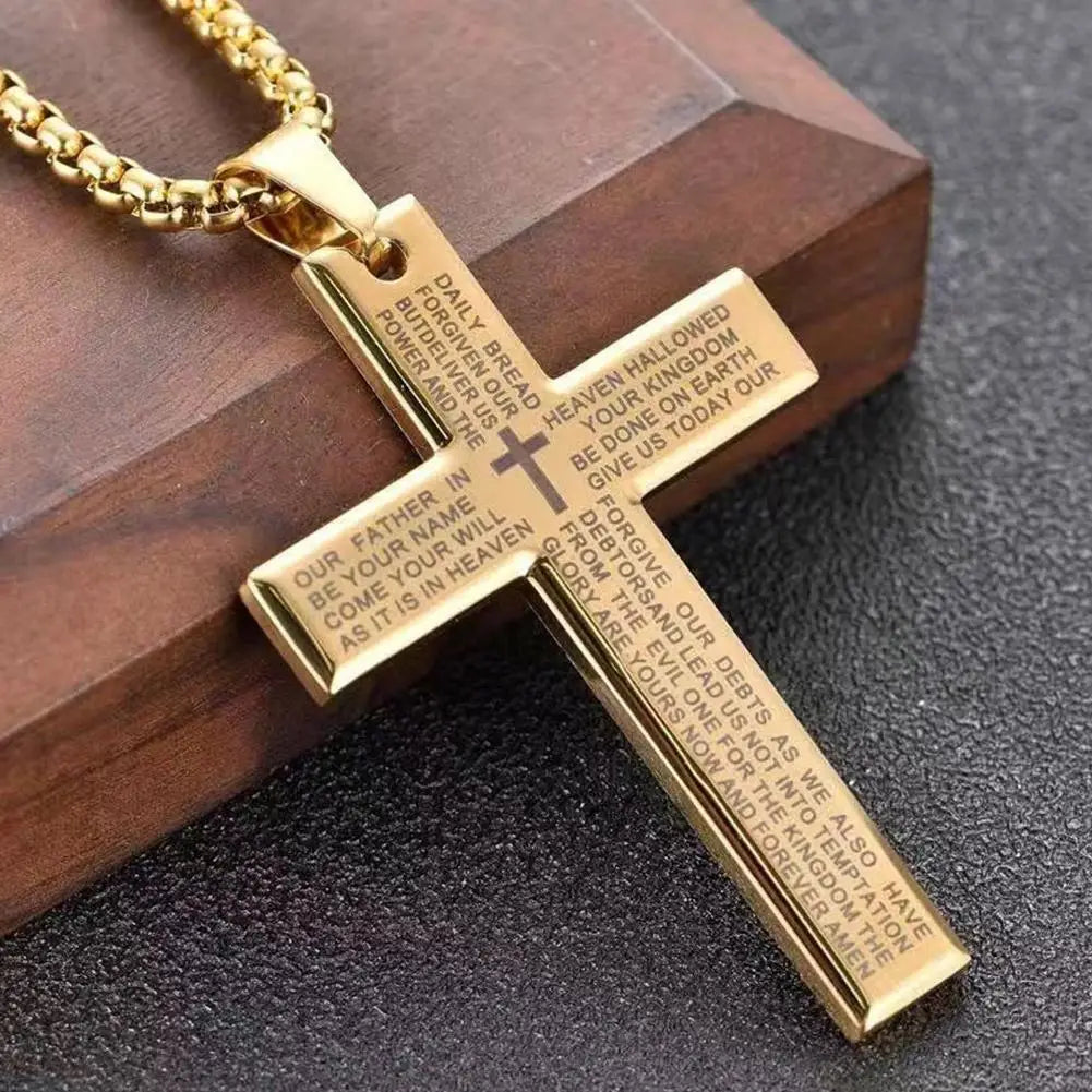 Lords Prayer Cross Necklace