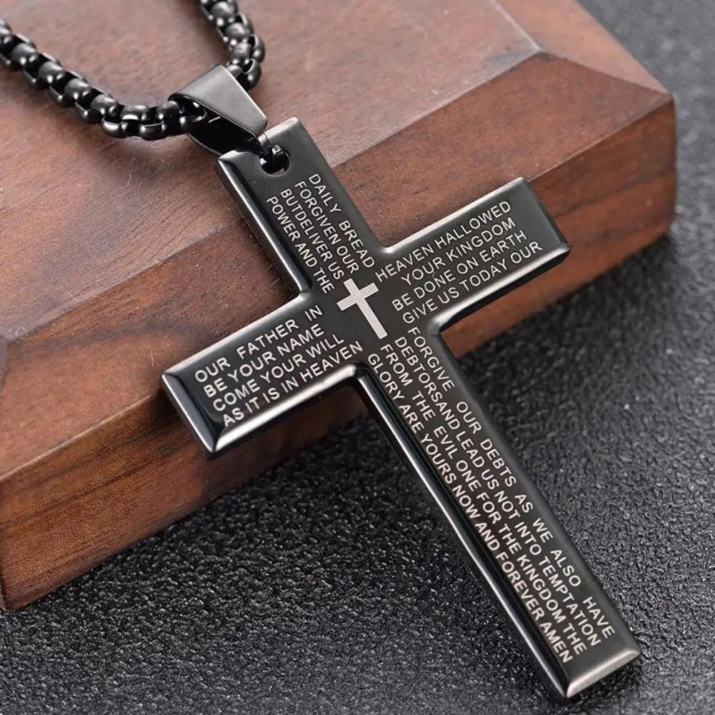 Lords Prayer Cross Necklace