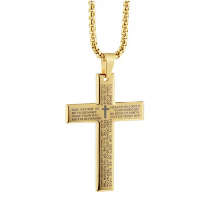 Lords Prayer Cross Necklace