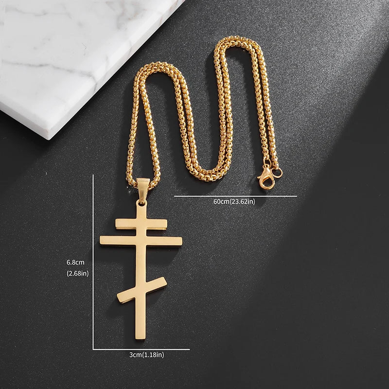 Orthodox Cross Stainless Steel Necklace